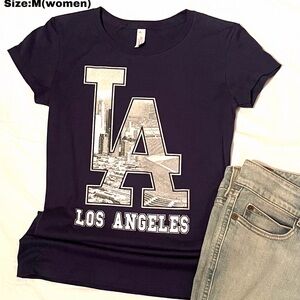 “NEW” 
Womens T-Shirt - NEW LA DODGERS Cap Sleeve T-Shirt -
